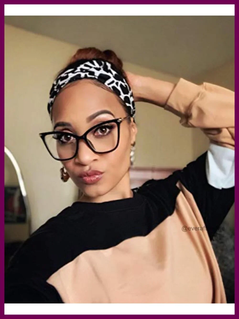 Oversized Cat Eye Eyeglasses Frame with Clear Lenses for Women
